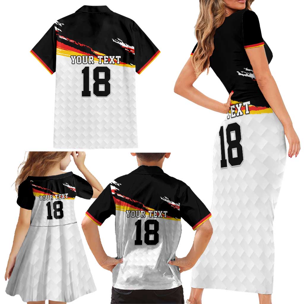 Custom Germany Football Family Matching Short Sleeve Bodycon Dress and Hawaiian Shirt Come On DFB-Team