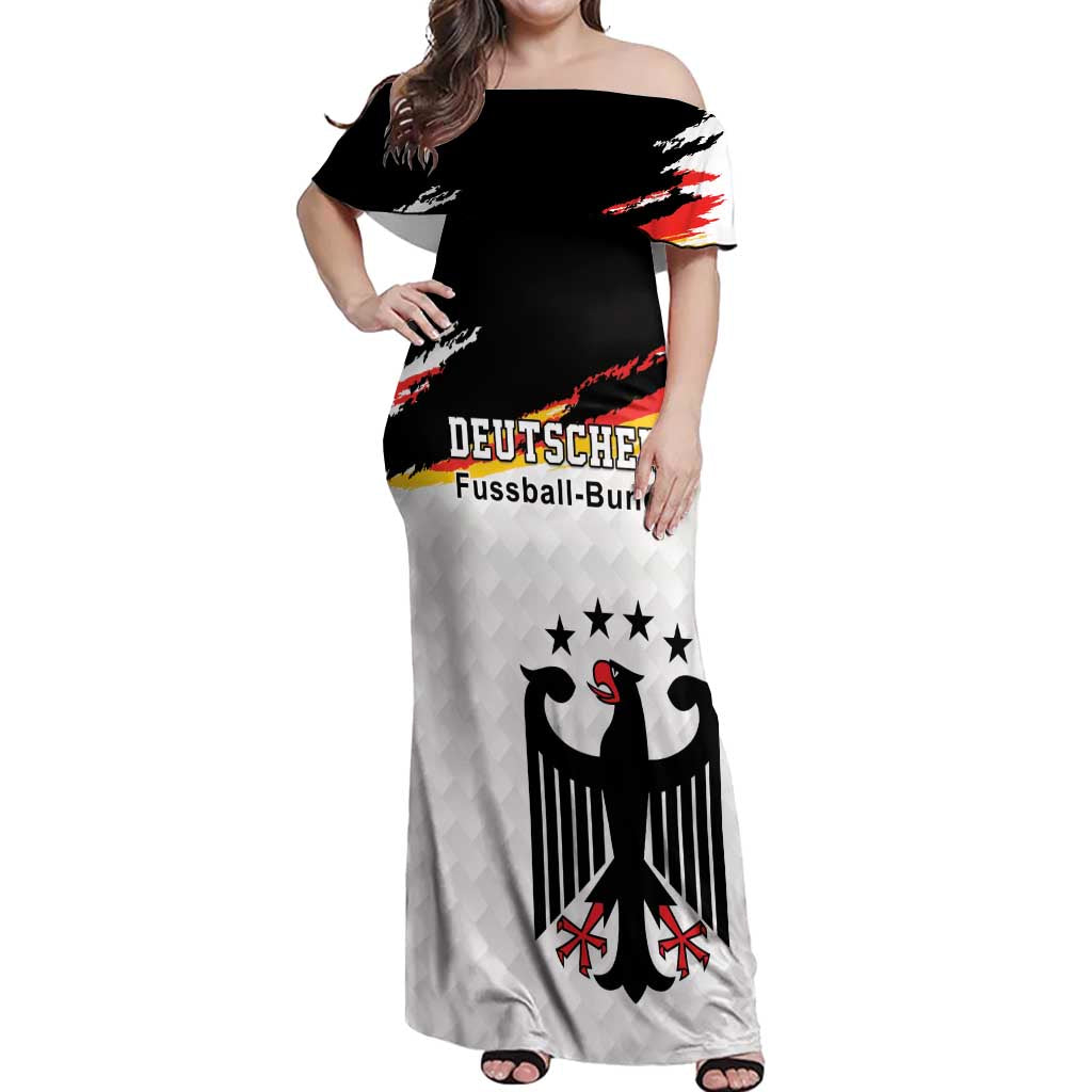 Custom Germany Football Off Shoulder Maxi Dress Come On DFB-Team