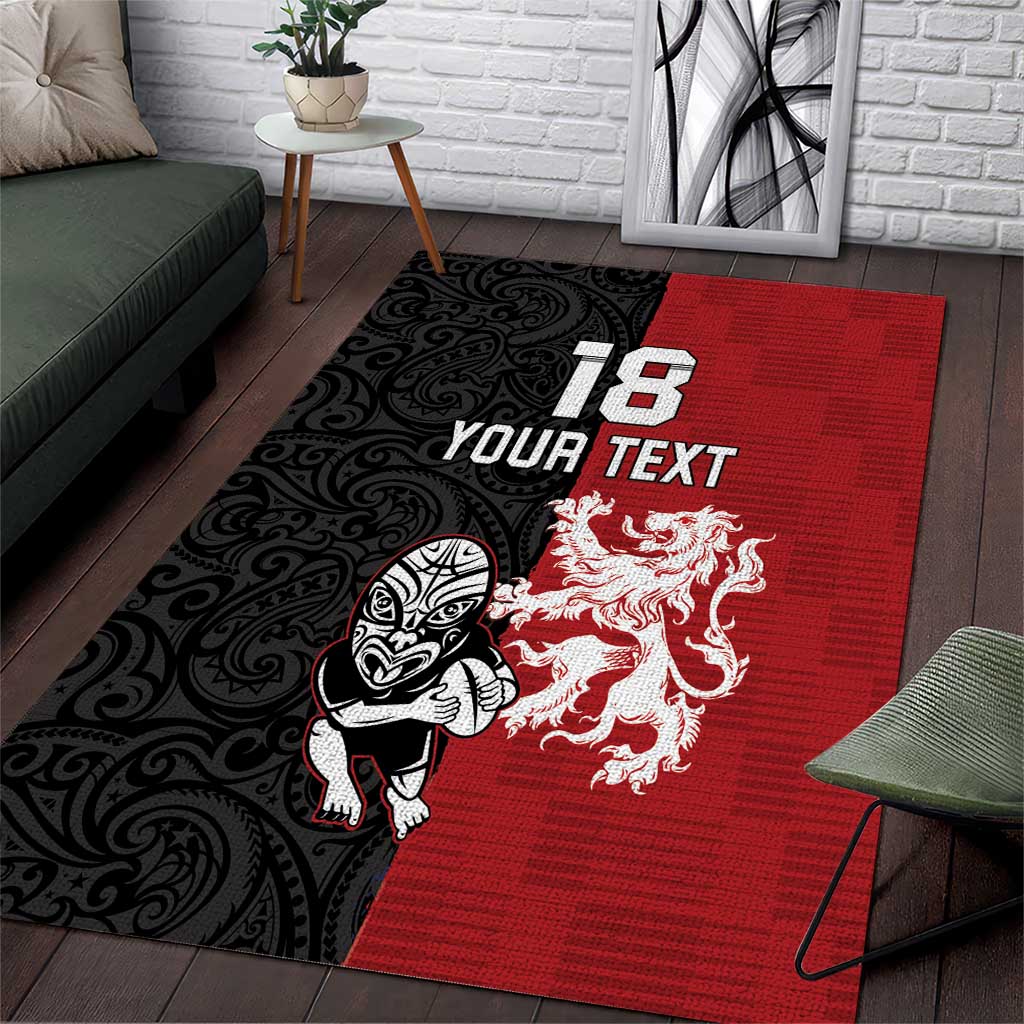 Custom British Lions New Zealand Area Rug Unique Style - Polynesian Pride