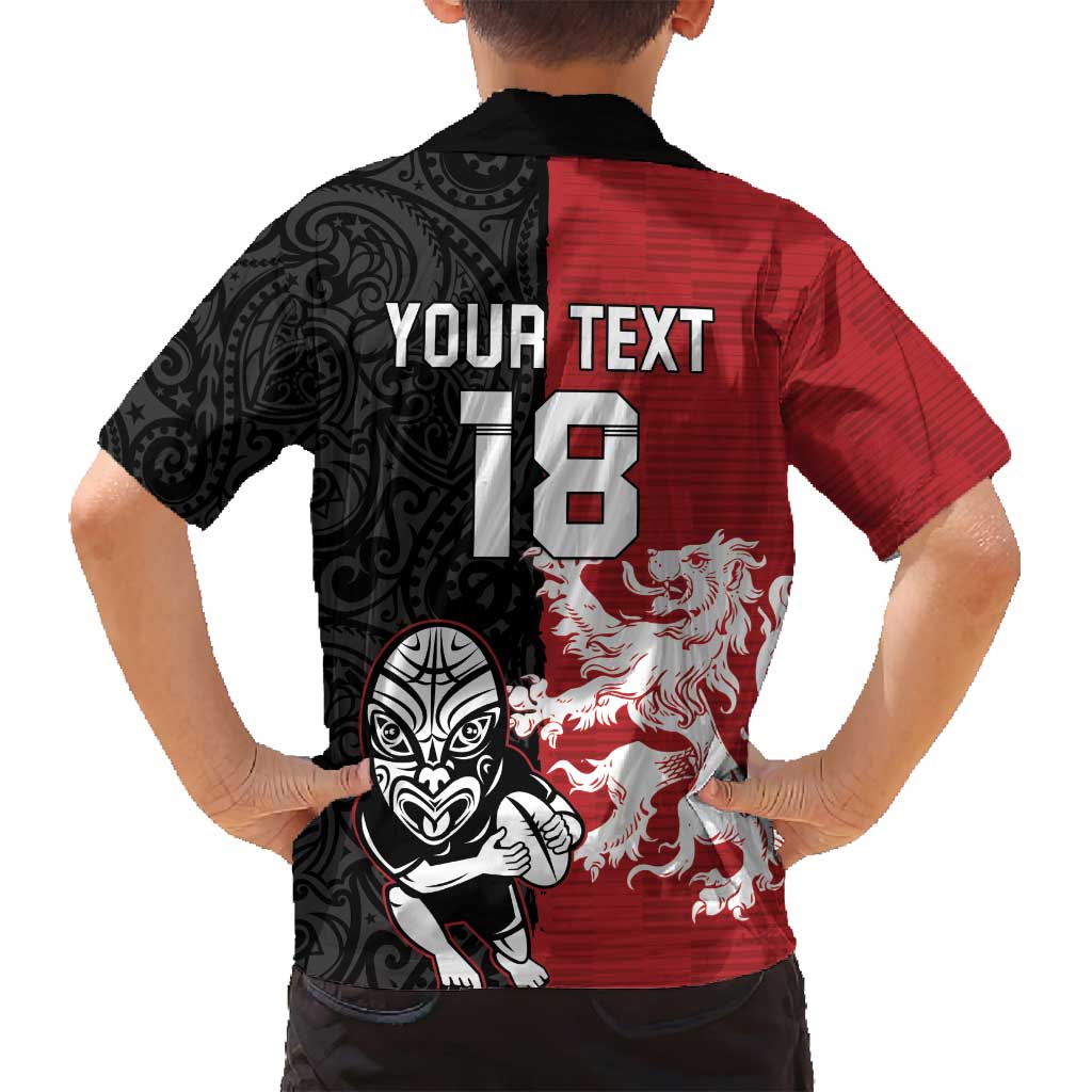 Custom British Lions New Zealand Family Matching Off Shoulder Short Dress and Hawaiian Shirt Unique Style LT18 - Polynesian Pride