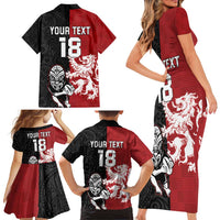 Custom British Lions New Zealand Family Matching Short Sleeve Bodycon Dress and Hawaiian Shirt Unique Style - Polynesian Pride