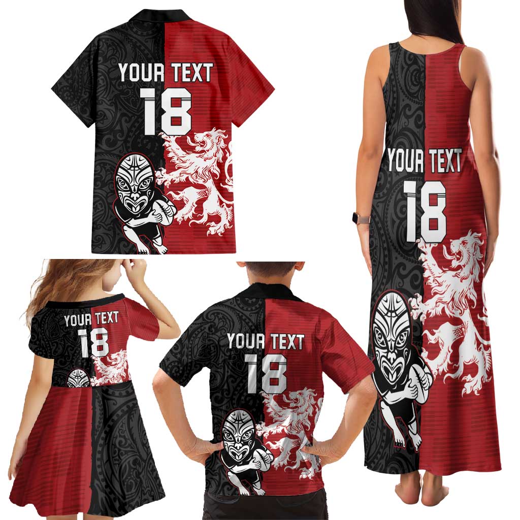 Custom British Lions New Zealand Family Matching Tank Maxi Dress and Hawaiian Shirt Unique Style LT18 - Polynesian Pride