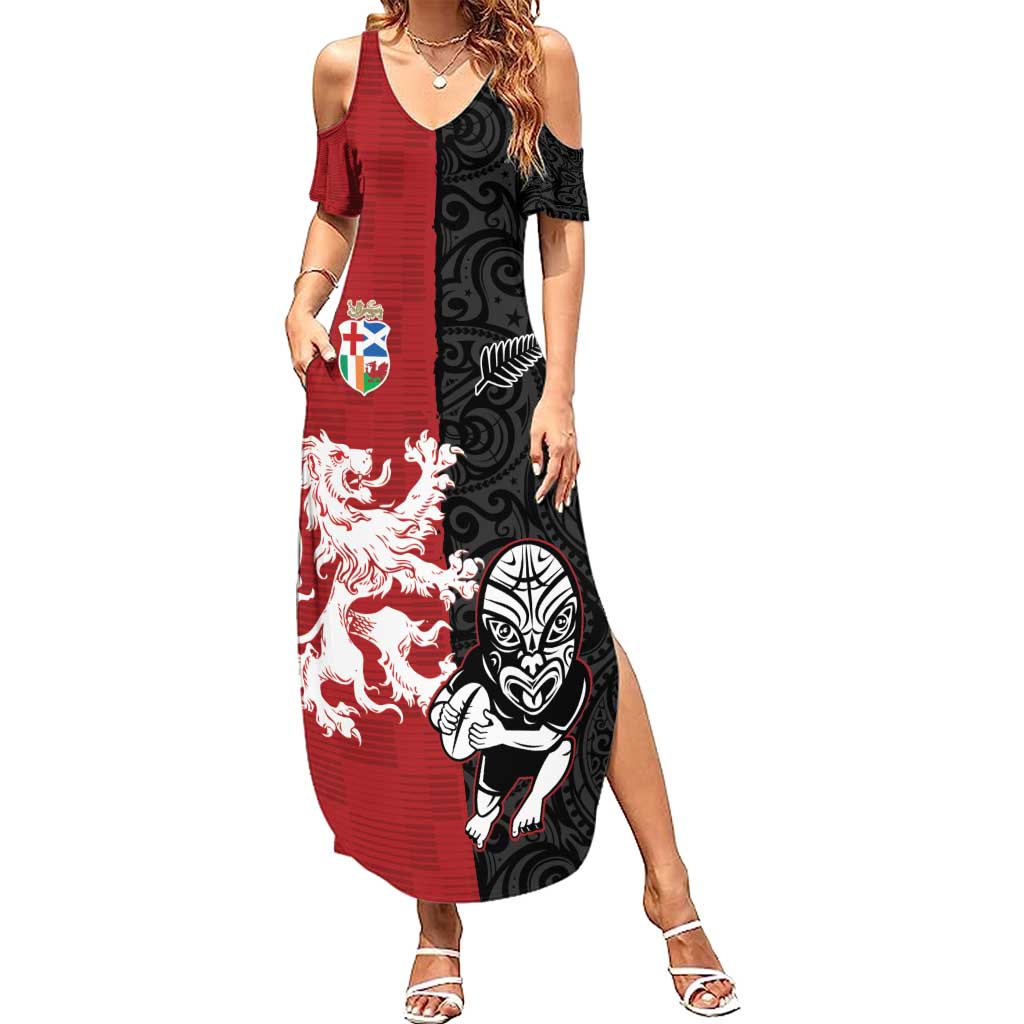 Custom British Lions New Zealand Summer Maxi Dress Unique Style - Polynesian Pride