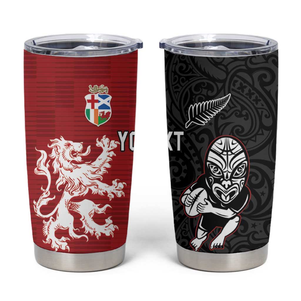 Custom British Lions New Zealand Tumbler Cup Unique Style - Polynesian Pride