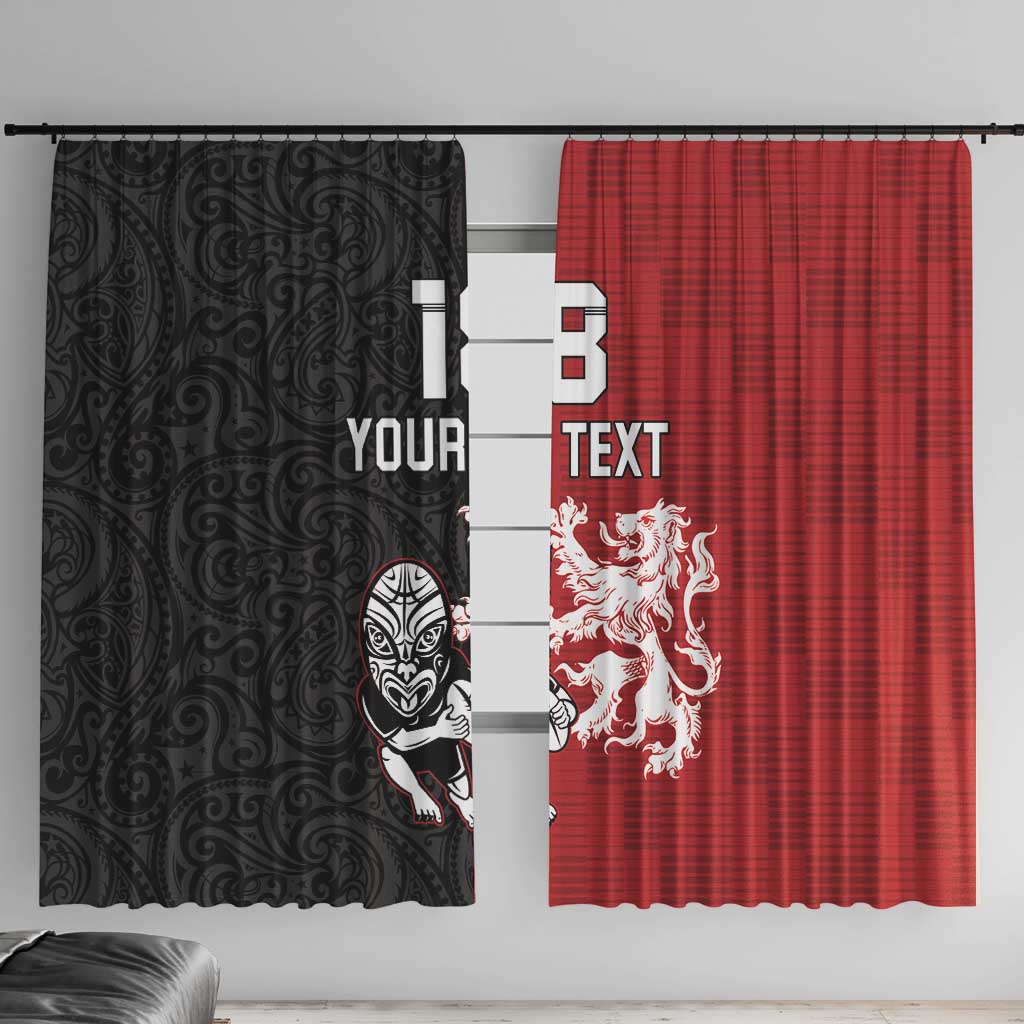 Custom British Lions New Zealand Window Curtain Unique Style - Polynesian Pride