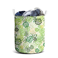 Green Aloha Hawaiian Laundry Basket Monstera Hibiscus Tropical Pattern LT19 - Polynesian Pride