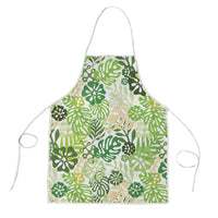 Green Aloha Hawaiian Apron Monstera Hibiscus Tropical Pattern LT19 Green - Polynesian Pride