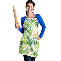 Green Aloha Hawaiian Apron Monstera Hibiscus Tropical Pattern LT19 - Polynesian Pride