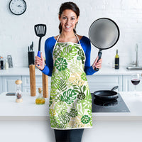 Green Aloha Hawaiian Apron Monstera Hibiscus Tropical Pattern LT19 - Polynesian Pride