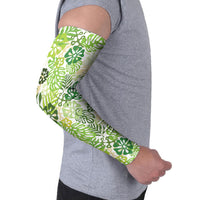 Green Aloha Hawaiian Arm Sleeves Monstera Hibiscus Tropical Pattern LT19 - Polynesian Pride