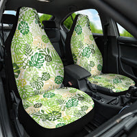 Green Aloha Hawaiian Car Seat Cover Monstera Hibiscus Tropical Pattern LT19 One Size Green - Polynesian Pride
