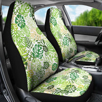 Green Aloha Hawaiian Car Seat Cover Monstera Hibiscus Tropical Pattern LT19 - Polynesian Pride