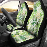 Green Aloha Hawaiian Car Seat Cover Monstera Hibiscus Tropical Pattern LT19 - Polynesian Pride