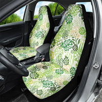 Green Aloha Hawaiian Car Seat Cover Monstera Hibiscus Tropical Pattern LT19 - Polynesian Pride