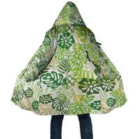 Green Aloha Hawaiian Cloak Monstera Hibiscus Tropical Pattern LT19 Unisex Green - Polynesian Pride