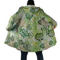 Green Aloha Hawaiian Cloak Monstera Hibiscus Tropical Pattern LT19 - Polynesian Pride
