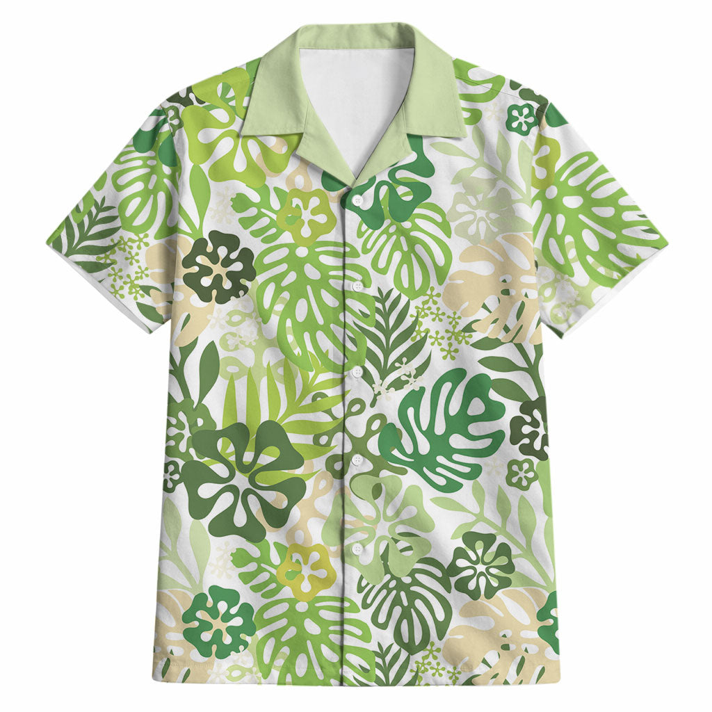 Green Aloha Hawaiian Hawaiian Shirt Monstera Hibiscus Tropical Pattern LT19 Green - Polynesian Pride