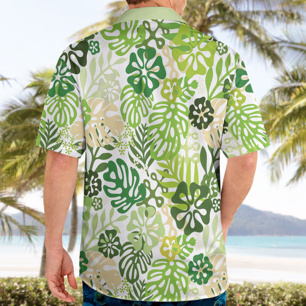 Green Aloha Hawaiian Hawaiian Shirt Monstera Hibiscus Tropical Pattern LT19 - Polynesian Pride