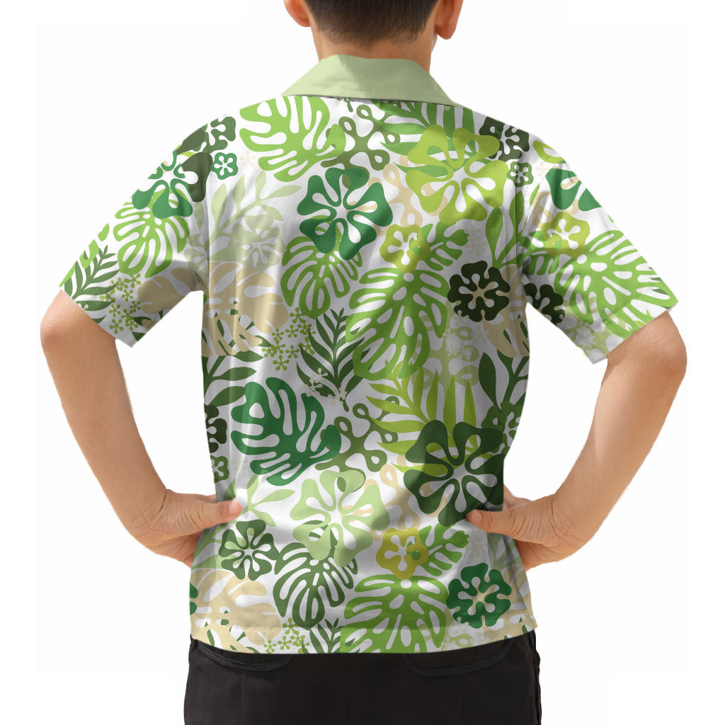 Green Aloha Hawaiian Hawaiian Shirt Monstera Hibiscus Tropical Pattern LT19 - Polynesian Pride