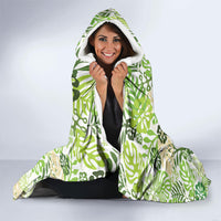 Green Aloha Hawaiian Hooded Blanket Monstera Hibiscus Tropical Pattern LT19 - Polynesian Pride