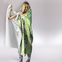 Green Aloha Hawaiian Hooded Blanket Monstera Hibiscus Tropical Pattern LT19 - Polynesian Pride