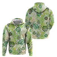 Green Aloha Hawaiian Hoodie Monstera Hibiscus Tropical Pattern LT19 - Polynesian Pride