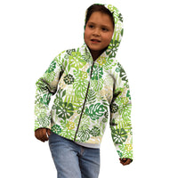 Green Aloha Hawaiian Kid Hoodie Monstera Hibiscus Tropical Pattern LT19 - Polynesian Pride