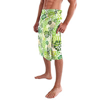 Green Aloha Hawaiian Lavalava Monstera Hibiscus Tropical Pattern LT19 - Polynesian Pride