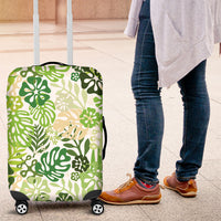 Green Aloha Hawaiian Luggage Cover Monstera Hibiscus Tropical Pattern LT19 Green - Polynesian Pride