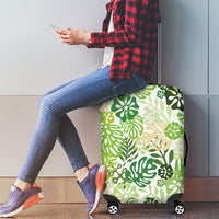 Green Aloha Hawaiian Luggage Cover Monstera Hibiscus Tropical Pattern LT19 - Polynesian Pride