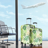 Green Aloha Hawaiian Luggage Cover Monstera Hibiscus Tropical Pattern LT19 - Polynesian Pride
