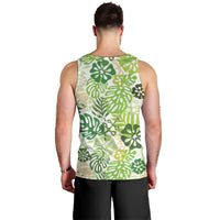 Green Aloha Hawaiian Men Tank Top Monstera Hibiscus Tropical Pattern LT19 - Polynesian Pride