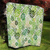 Green Aloha Hawaiian Quilt Monstera Hibiscus Tropical Pattern LT19 - Polynesian Pride