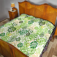 Green Aloha Hawaiian Quilt Monstera Hibiscus Tropical Pattern LT19 - Polynesian Pride