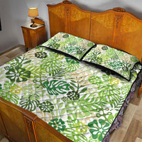 Green Aloha Hawaiian Quilt Bed Set Monstera Hibiscus Tropical Pattern LT19 - Polynesian Pride