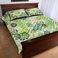 Green Aloha Hawaiian Quilt Bed Set Monstera Hibiscus Tropical Pattern LT19 - Polynesian Pride