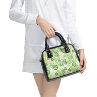 Green Aloha Hawaiian Shoulder Handbag Monstera Hibiscus Tropical Pattern LT19 - Polynesian Pride