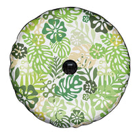 Green Aloha Hawaiian Spare Tire Cover Monstera Hibiscus Tropical Pattern LT19 - Polynesian Pride