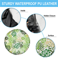 Green Aloha Hawaiian Spare Tire Cover Monstera Hibiscus Tropical Pattern LT19 - Polynesian Pride