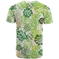 Green Aloha Hawaiian T Shirt Monstera Hibiscus Tropical Pattern LT19 - Polynesian Pride