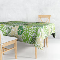 Green Aloha Hawaiian Tablecloth Monstera Hibiscus Tropical Pattern LT19 - Polynesian Pride