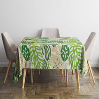 Green Aloha Hawaiian Tablecloth Monstera Hibiscus Tropical Pattern LT19 - Polynesian Pride