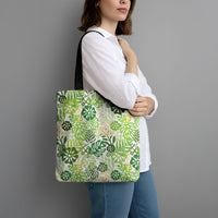 Green Aloha Hawaiian Tote Bag Monstera Hibiscus Tropical Pattern LT19 - Polynesian Pride