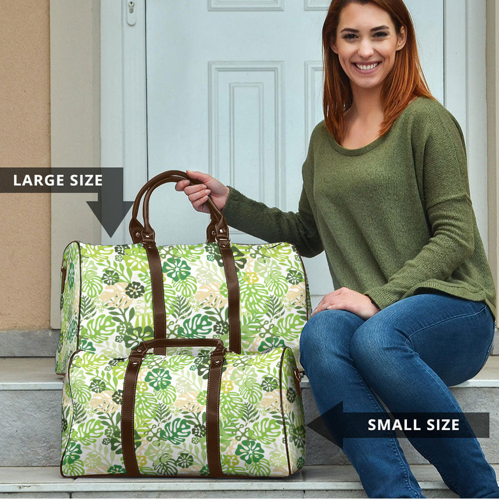 Green Aloha Hawaiian Travel Bag Monstera Hibiscus Tropical Pattern LT19 - Polynesian Pride