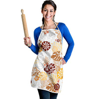 Brown Aloha Hawaiian Apron Monstera Hibiscus Tropical Pattern LT19 - Polynesian Pride