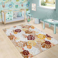 Brown Aloha Hawaiian Area Rug Monstera Hibiscus Tropical Pattern LT19 - Polynesian Pride