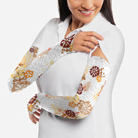 Brown Aloha Hawaiian Arm Sleeves Monstera Hibiscus Tropical Pattern LT19 - Polynesian Pride