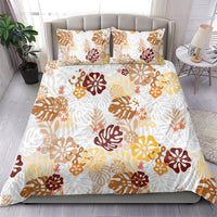 Brown Aloha Hawaiian Bedding Set Monstera Hibiscus Tropical Pattern LT19 - Polynesian Pride