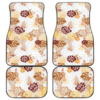 Brown Aloha Hawaiian Car Mats Monstera Hibiscus Tropical Pattern LT19 - Polynesian Pride