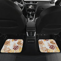 Brown Aloha Hawaiian Car Mats Monstera Hibiscus Tropical Pattern LT19 Set 2pcs - Back Brown - Polynesian Pride